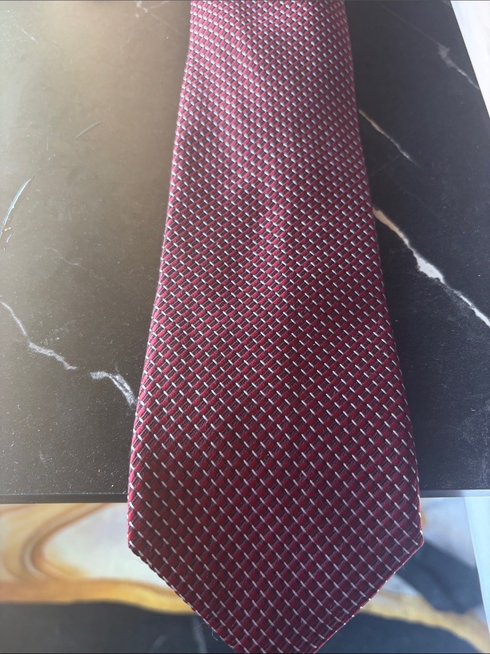 MICHAEL Michael Kors Men's Wine Red Micro-Check Tie